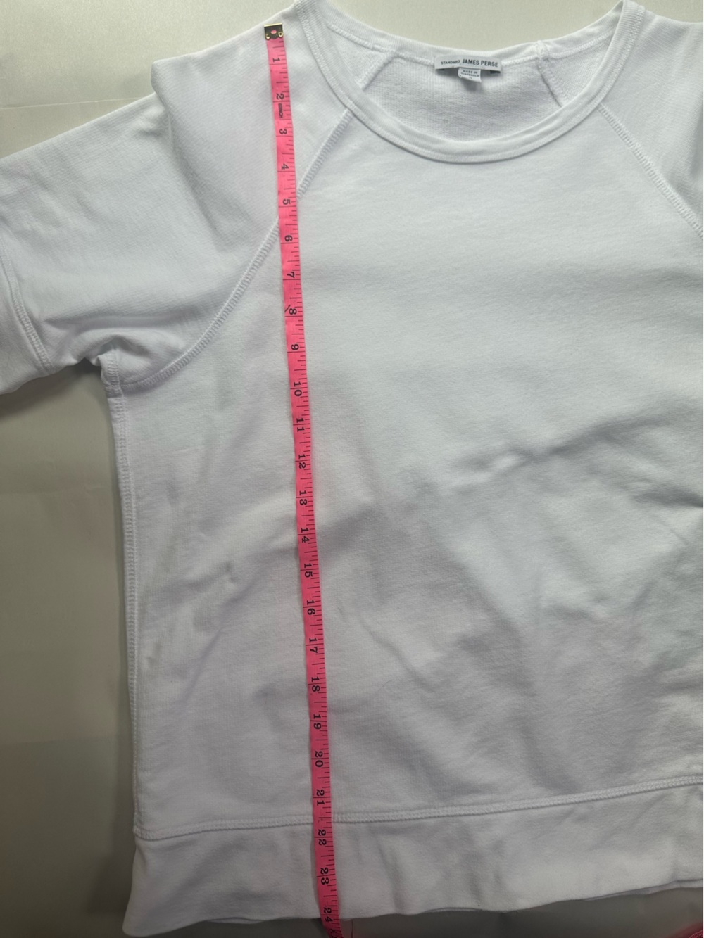 James Perse French Terry Short Sleeve Sweatshirt White Size 2 Size Medium EUC! - Picture 9 of 11